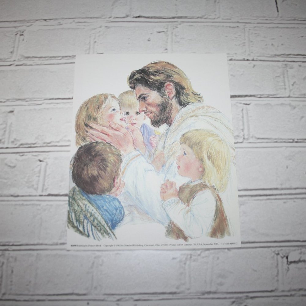 🕊️ “Jesus and the Children” · Frances Hook · 1962 Print 8x10" · Unframed · - Picture 3 of 4